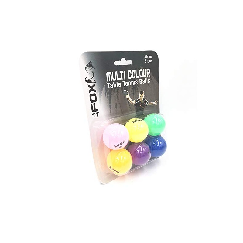 Fox TT Coloured Table Tennis Balls (Pack of 6) -