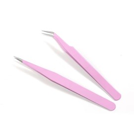 MINBOOT False Eyelash Tweezers, Precision, Thick Material, Set of 2 Types, Matsueku, Square Plug, Plastic Model, Lower Eyelashes, False, Bunching, Eyelash Extensions, Nail Gardening, Handicrafts,