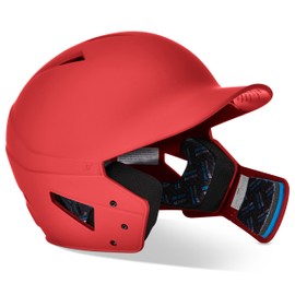 CHAMPRO mens Gamer Plus with Reversible Jaw Guard HX Batting Helmet, Scarlet, Medium US