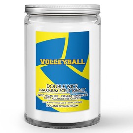 Volleyball Candle (32oz) Leather Ball and Gymnasium Scented Soy