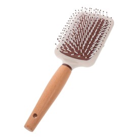 Outanaya Wooden Paddle Hair Brush with Static Cushion for Gentle Detangling Durable Massage Comb for Thick Long Hair for Men and Women Lightweight and Portable