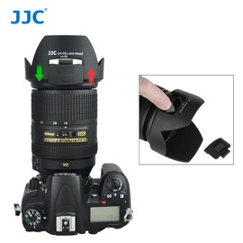 JJC Lens Hood With Side Window Design Shade Reversible Tulip Flower Hood for AF-S DX Nikkor 18-300mm F3.5-5.6G ED VR Replacement of Nikon HB-58