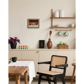 AIMAILON Vintage Canvas Gold Wall Art Framed Decor for Living Room Kitchen Harvest Red Apple Print Painting Classical Aesthetic Picture Fruit Theme Still Life Artwork 8x10