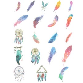 allydrew Decorative Scrapbooking Washi Stickers, DIY Crafts for Stationery, Diary, Card Making (60 pcs), Gold Foil 3 (Feathers)