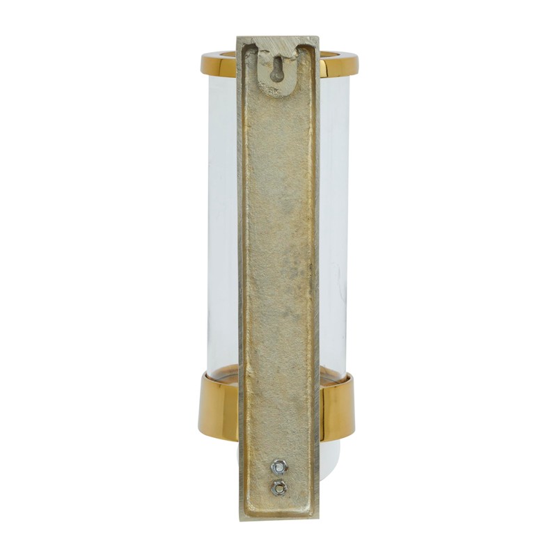 Deco 79 Aluminum Metal Single Candle Wall Sconce, 5" x