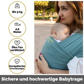 Amarsupiel Amarsupiel Bamboo Baby Sling Easy to Use Elastic Baby Carrier Oeko-Tex Bamboo Certificate Made in Germany