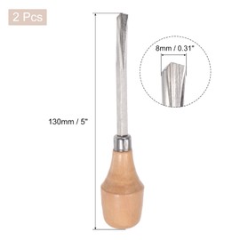 uxcell Wood Chisels Carving Knife, 10mm Chrome Plated 45# Carbon Steel Triangle Tip Woodworking Hand Tool Graver 130mm (5-Inch) Length, 2pcs