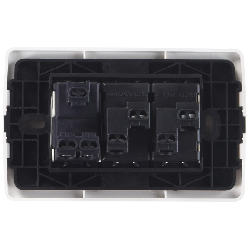 Sanelec 4524 Contacto y Doble Apagador con Placa, Toscana