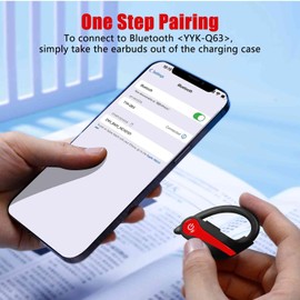 UrbanX Challenger Series Sports Earphones Wireless Bluetooth with Earhooks Built-in Mic, 200H Superior Playtime, Immersive Sound, Quick-Pair, Secure Fit, IPX7 Waterproof, Compatible with Candy - Red