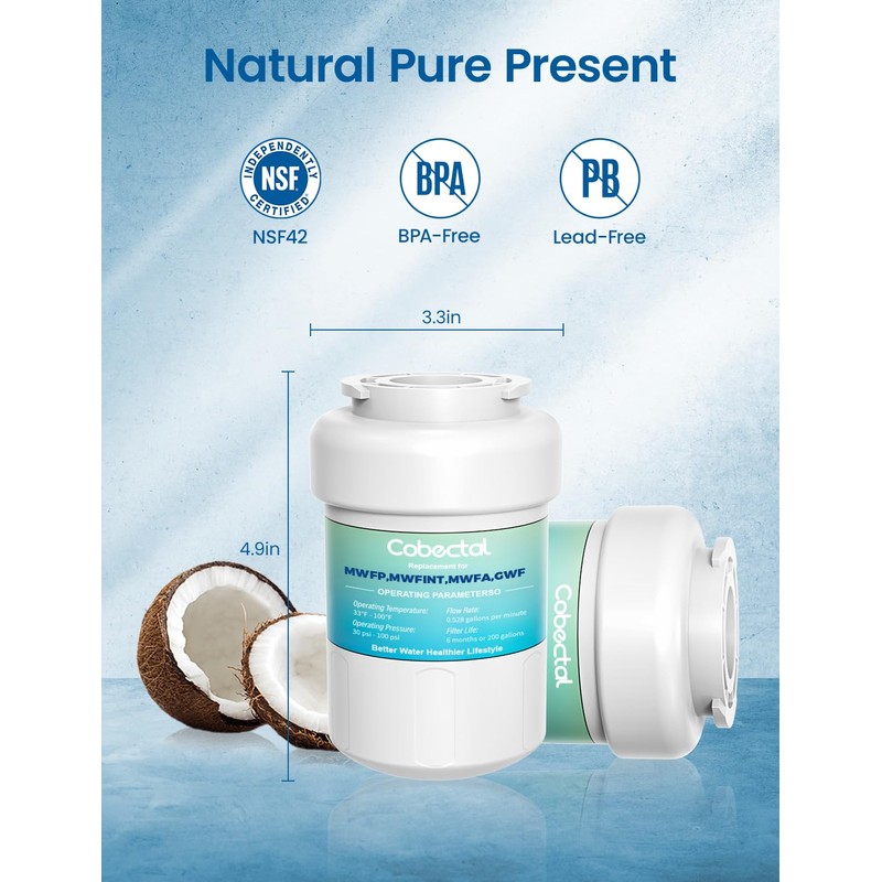 RWF0600A Replacement for ge Water Filter MWFP, MWFA, MWFAP, MWFINT,