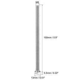 TA-VIGOR M8 x 150mm Hex Bolts, 304 Stainless Steel Fully Threaded M8 Bolts, Fully Threaded Hex Bolts for Metal Construction and Machinery Repair, 6Pcs