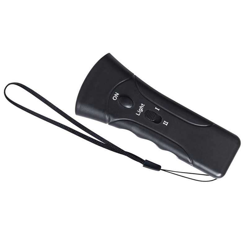 Dog Barking Control Device Portable Double Head LED Flashlight Ultrasonic