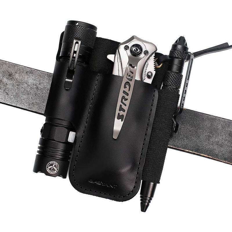 EASYANT Men Leather EDC Organizer Sheath Handmade Tactical Tool Pouch