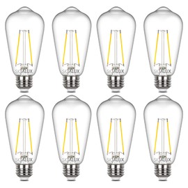 Sigalux Edison Bulbs, E26 LED Bulb ST58 Filament Clear Non-Dimmable Vintage Light Bulbs 40W Equivalent 400LM Soft White 2700K 15, 000hrs 8 Pack