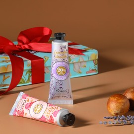 Yoken 20% Shea Butter Hand Cream Gift Set, Instant Soothing Moisturizing Hand Cream for Women Nourishes Dry Hands, 6-Piece Delicate Tin Gift Set Almond, Citrus Verbena & Floral-Scented, 6 x 1 OZ