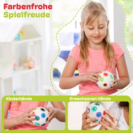 CUBIDI CUBIDI® Original Regenbogenball mit 19 Kugeln - Groß.Geschicklichkeitsspiele ab 6 Jahre für Kinder. 3D Puzzle Ball. Spannendes Knobelspiel für Mädchen und Jungen