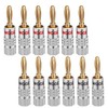 WGGE WG-009 Banana Plugs Audio Jack Connector, 24k Gold Dual