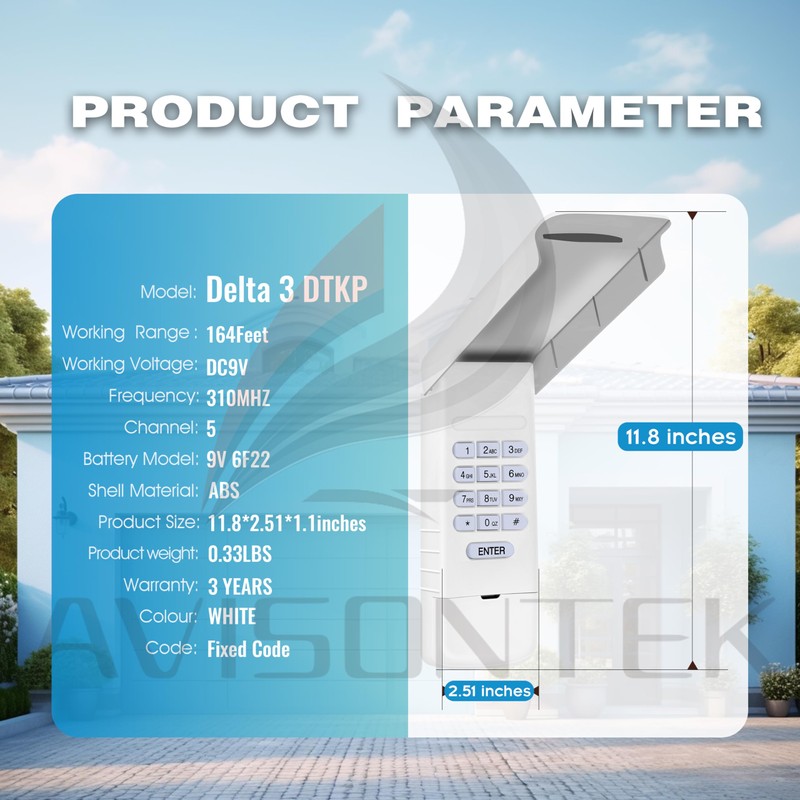 1Pack - Linear Delta 3 DTKP Garage Door Opener Keypad