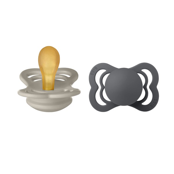 BIBS Supreme Pacifiers Pack of 2, BPA Free, Symmetrical Nipple.