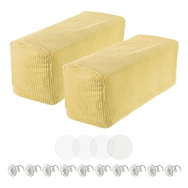 uxcell 2pcs Couch Arm Covers, Armchair Sofa Arm Covers with Twist Pin, Anti-Slip Furniture Protector Slipcovers for Chairs/Sofas, Beige