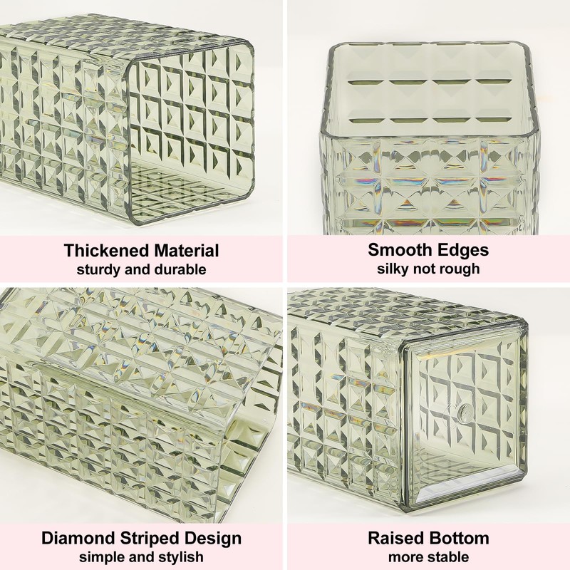 DASITON Makeup Brush Holder Organizer, Acrylic Makeup Brush Cup, Diamond