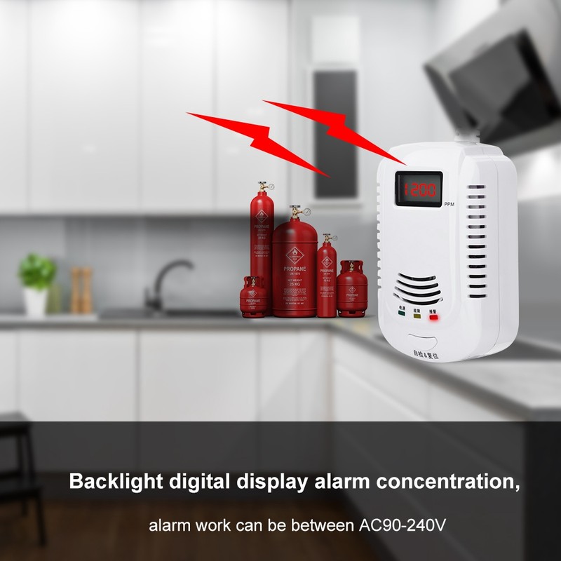 Combustible Gas Detector Live Action Speech LED Display Alarm Combustible