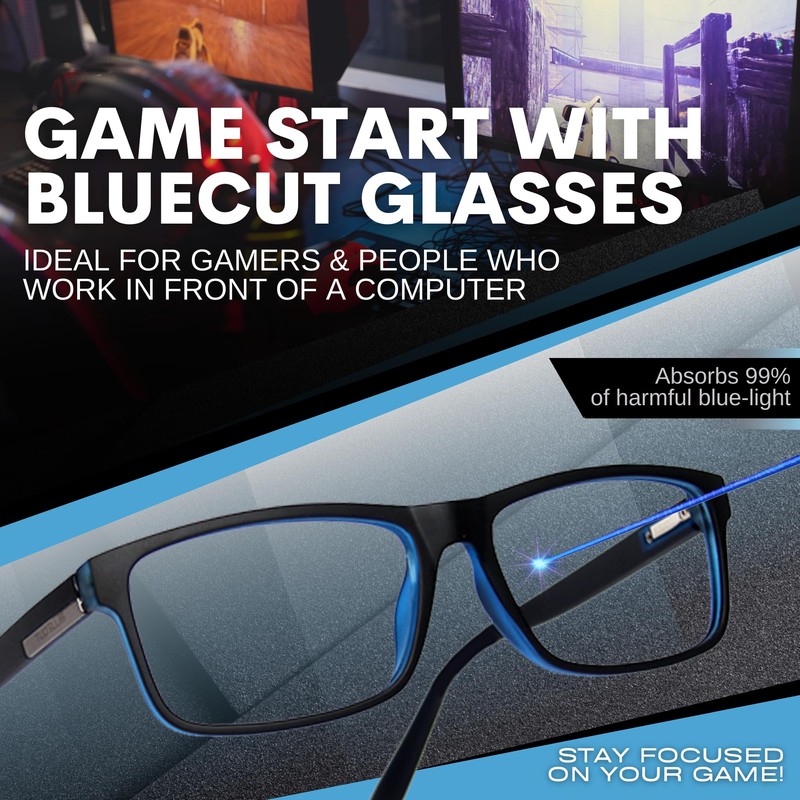 Blue Light Blocking Glasses for Men/Women – Anti-Fatigue Gaming and