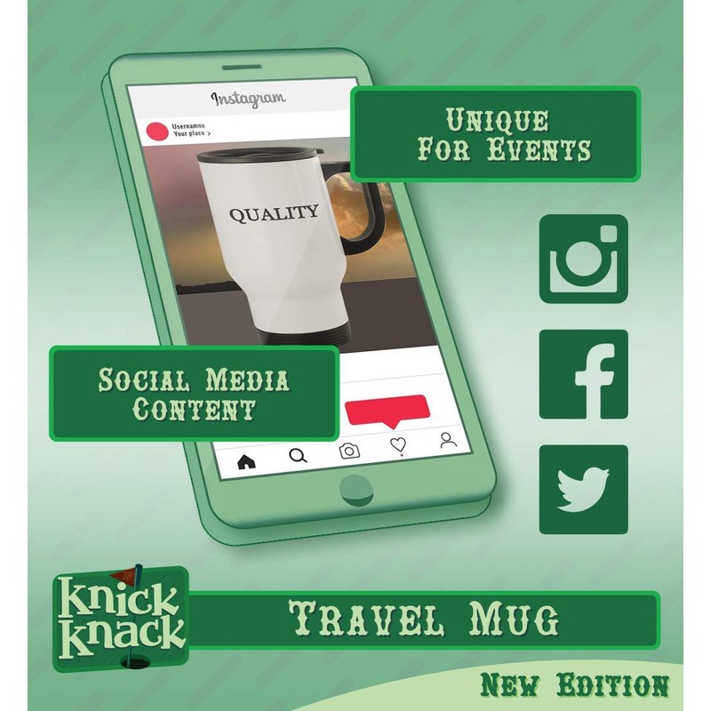 #deficiencies - 14oz Stainless Steel Travel Mug, Silver