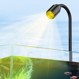 Aquarium Light, LED Light, Small, Aquarium Light, Spotlight, Tropical Fish Light, Dimmable, 10 Brightness Adjustment, USB Power Supply, 360 Degree Adjustment, White/Warm White/Yellow Light, Clip Type,