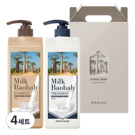 Milk Baobab Original Hair 2-piece gift set, 4 sets / 밀크바오밥 오리지널 헤어 2종 선물세트, 4세트