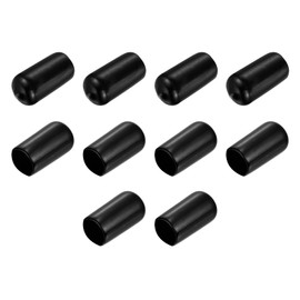 QUARKZMAN Pack of 10 Rubber End Caps 11.5 mm ID Rubber Caps Rubber Plugs Round Protective Caps Protective Cover End Tips Dust Protection for Wire Cable Thread Bolts Screws Spout Black