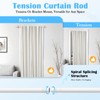 Zipglo 1pack White Tension Curtain Rod with Two Brackets -
