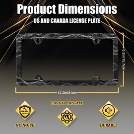 Topographic Contour License Plate Frame Abstract Mountain Wave License Plate Personalise Stainless Steel Auto Parts Funny License Plate Decoration with Screws 12.3" x 6.3"