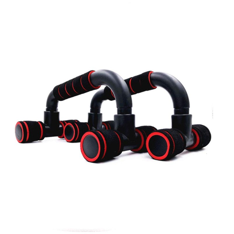 Fitness Push Up Bar Black with Red Muscle Board for