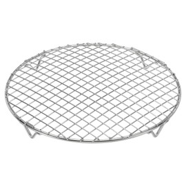 uxcell Round Cooking Rack 9.8 Inch Dia Stainless Steel Wire Cooling Steamer Rack for Baking Canning Cooking Roasting Cooling Grilling Drying, Silver