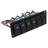 6 Gang Rocker Switch Panel Overcurrent Protection LED Blue Backlit
