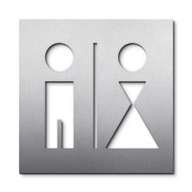 Phos Pictogram Sign Man Woman 160x160 mm, Trennstrich, Stainless Steel