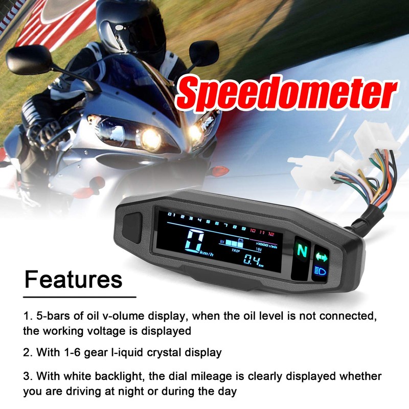GoolRC Universal Mini Digital Tachometer Motorcycle LCD Digital Tachometer for