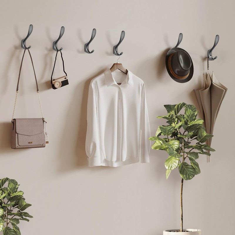 SARIHOSY Black Coat Hooks, Black Zinc Alloy Coat Hook Suitable