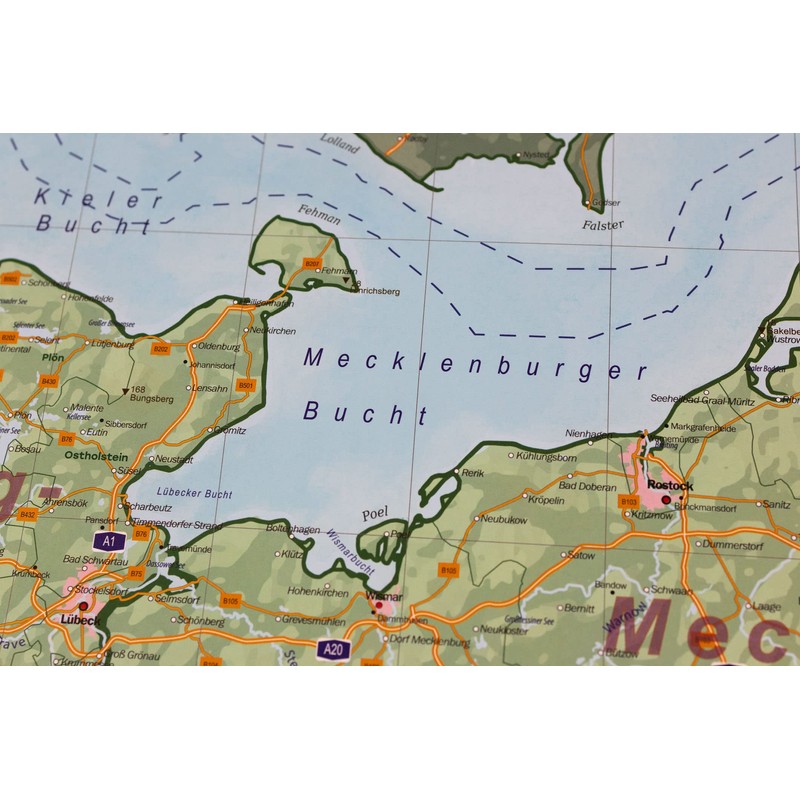 Large map of Germany with full lamination (wall map) 39.4