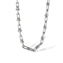 LUXSTAR Women's U-Link Chain Necklace, Hypoallergenic, Stainless Steel, 45 cm, Stainless Steel, No Gemstone