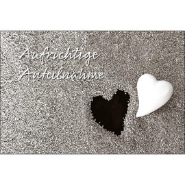 Pack of 10 Sensitive Premium Sympathy Cards / Sympathy Cards (Heart in Pebbles) in a Set with 10 Envelopes - Condolence Sympathy Card, Saying