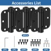 IOQ 3 Pack 3.5 Inch Self Closing Door Hinges 5/8"