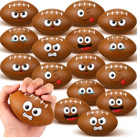 Arrowbash 24 Pcs 3.4'' Face Football Stress Balls Bulk Small Funny Face Football Squeeze Foam Ball Mini Stress and Anxiety Relief Toy for Sport Party Favors Birthday Gift Decoration