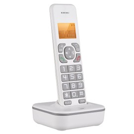 Domary Teléfono inalámbrico con contestador automático, identificador de Llamadas/Llamada en Espera, Pantalla LCD retroiluminada de 1,6 Pulgadas, Compatible con 16 Idiomas para el hogar