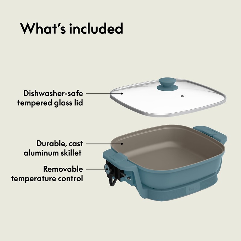 bella Make & Take Electric Skillet, Fits-anywhere™ kitchenware, EverGood™ Ceramic