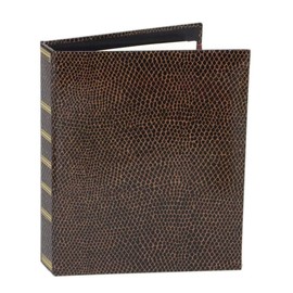 Caspari With loose leaf address book, ostrich look, brown.