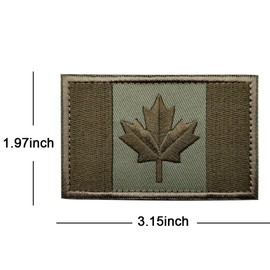 Canada Flag Patches Tactical Tags Canadian Maple Leaf Embroidered Patch Morale National Emblem Shoulder Sew On Embroider for Travel Backpack Jackets Hats Team Uniform (Green)