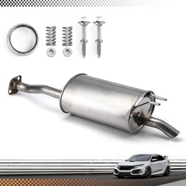 VIMLUK 54882 Exhaust 409 Stainless Steel Exhaust Muffler Compatible for 2012-2015 Honda Civic Gasket and Spring Bolt Kit Included(VK-HC09)