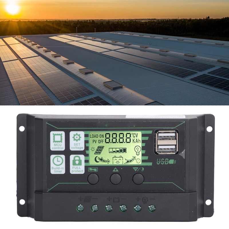 PWM Solar Charge Controller Regulator LCD Display for OPEN AGM
